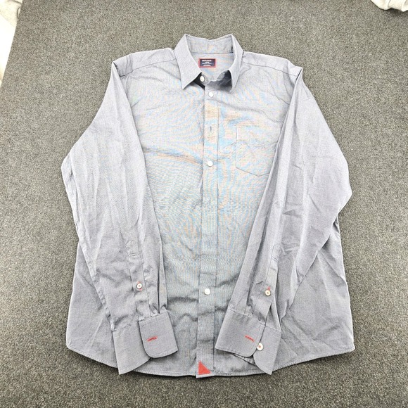 UNTUCKit Other - Untuckit Pio Cesare‎ WF Men's L Reg Fit Navy Long Sleeve Button Front Shirt